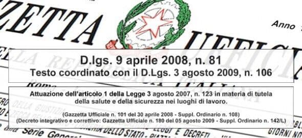 testo unico - Testo unico sulla sicurezza sul lavoro