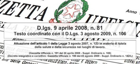 testo unico - Testo unico sulla sicurezza sul lavoro